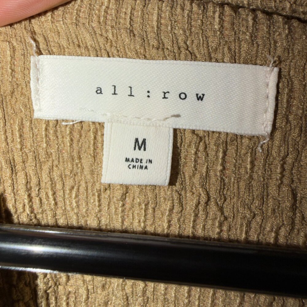 All:Row Tan Asymmetrical Dress Size M Sleeveless Ruched Midi Minimal - Picture 3 of 7